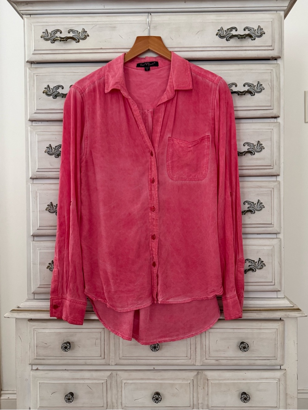 Pink Mineral Wash Button Shirt